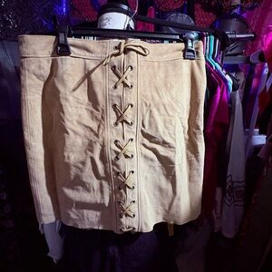 NWT POLO RALPH LAUREN Tan Women’s suede Skirt